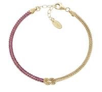 Amen Women's Bracelet from the Love Knot Collection. Jewellery made of 925 silver in gold and red zirconia. Length: 16 + 3 cm. The reference is BRNOAMGRZ16