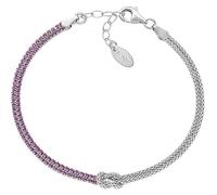 Amen Women's Bracelet from the Love Knot Collection. Jewellery made of 925 silver in rhodium and red zirconia. Length: 16 + 3 cm. Reference is BRNOAMBRZ16