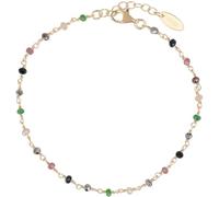 Amen Women's Bracelet in 925 Silver and Multicoloured Crystals, Colour Gold, Length Equivalent to 16 + 3 cm The Reference is: BRGMU10-16
