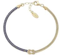 Amen Women's Bracelet Love Knot Collection. Jewel Made of Gold 925 Silver and Blue Zirconia. Length: 16 + 3 cm. The reference is BRNOAMGBLZ16