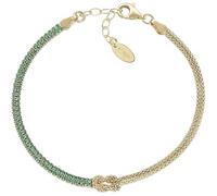 Amen Women's Bracelet Love Knot Collection. Jewel Made of Gold 925 Silver and Green Zircons. Length: 16 + 3 cm. The reference is BRNOAMGVEZ16