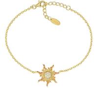 Amen Women's bracelet made of gold-plated 925 silver and coloured zirconia, length 16 + 3 cm, symbol: sun, the reference is brsolgmz, sterling silver