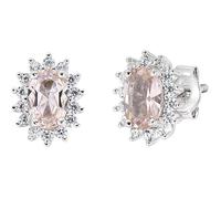 Amen women's earrings from the Lady collection. Earrings made of 925 silver with rhodium, morganite and white zirconia finishes with one size and a height of 1 cm. The