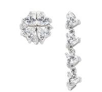 Amen Women's Earrings from the Quadricuore Collection Earrings 925 Silver Zirconia White Rhodium-Plated Dimensions: Closed 8 mm, Open Length 2 cm The Reference is EMHBB