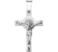 Amen Women's Rhodium-Plated 925 Silver Pendant with Cross The Reference is Pecruo, Sterling Silver