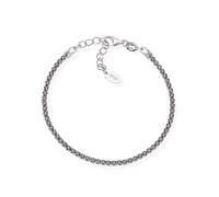 AMEN Womens Tennis Bracelet BTBN16 925% Silver Black Stones Size M