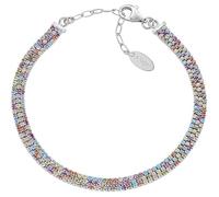 Amen Women's Tennis Mania Bracelet Collection 925 Sterling Silver Rhodium and Cubic Zirconia Multi-Coloured Length: 16 + 3 cm. Reference is BR3TNBM