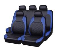 AMENAS 9 Pcs Car Seat Covers Leather, for Renault Captur 2014-2017 Vehicle Seat Cover Cushion Front Rear Seat Protectors, Washable Easy Fit,C/Blue