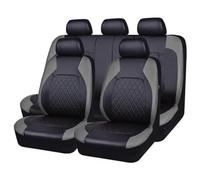 AMENAS 9 Pcs Car Seat Covers Leather, for Toyota Yaris 2011-2016 Vehicle Seat Cover Cushion Front Rear Seat Protectors, Washable Easy Fit,D/Grey