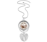 amenew york classic country city Pendant Angel Wings Rotating Necklace Jewelry