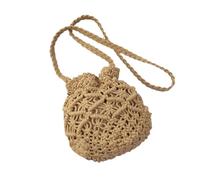 AMENGJ Crochet Bags for Women Handmade Bucket Bags Shoulder Crossbody Bag Female Handbag(Brown)