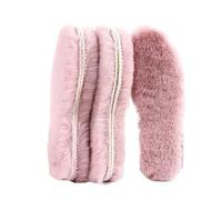 AMENGJ Fluffy Insoles Winter Insoles Heated Warm Thermal Insoles Thicken Soft Breathable Shoe Insert Unisex Boots Pad Sole(Pink 2pair,36 (230MM))