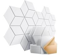 AMENGJ Hexagon Sound Proof Absorbing Panels Y-Lined Design Hexagonal Self-adhesive Acoustic Panels Sound Proof Foam Felt Board To Absorb Noise Eliminate Echoes Black(White,8 PCS)