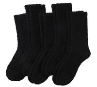 AMENLAN Women Fuzzy Slipper Socks Winter Microfiber Soft Cozy Plush Fluffy Socks Warm Comfy Thermal Home Sleeping Socks, 5 Pair Black, Medium-9