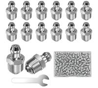 Amentalove 100PCS M10 Grease Nipples, Metric Grease Fittings with Straight 180 Degree, Stainless Steel Grease Nipples Kit with Wrench for Gun Zerks Automotive Industrial Machinery