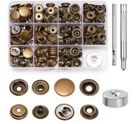 Amentalove 260PCS Snap Fastener Kit, Snap Button Kit, 15mm Heavy Duty Leather Snap Fasteners with 3 Setting Tools,Stainless Steel Press Stud Snap Fasteners for Clothing Jackets Bags Leather DIY Craft