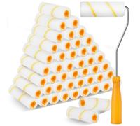 Amentalove 26Pcs Mini Paint Roller, Paint Roller Sleeves, 4 Inch Foam Paint Rollers Brushes with Handles, Mini Rollers for Painting, Paint Roller Set for Home Wall Decoration and Painting Supplies