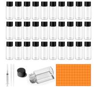Amentalove 30PCS 5ml Mini Clear Glass Essential Oil Bottles, Essential Oil Sample Bottles, Small clear glass bottles with Syringe Dropper, Vials Empty bottle for Perfume Aromatherapy