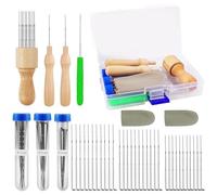Amentalove 44 Pcs Needle Felting Needles, Needles Felting Tools Kit, Wool Felting Tool Kit with 3 Sizes Felting Needles 36/38/40 Gauge and Wooden Handles for Beginners Adults