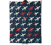 amepay Airplane Blanket Gifts for Kids & Pilot,Aviation-Inspired Blue Throw Blankets,Soft Comfy Lightweight for Room Couch Bed Sofa Flight Decor,Travel Lover 60x50in