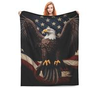 amepay American Eagle Flag Blanket Gfits for Women Men Kids Bald Eagle Flannel Throw Blankets Soft Fuzzy Lightweight for Home Decor Couch Bed Sofa 50x40 Inches