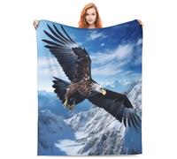 amepay Bald Eagle Snowy Mountain Blanket Gfits for Women Men Kids Flying Eagle Flannel Throw Blankets Soft Fuzzy Lightweight for Home Decor Couch Bed Sofa 80x60 Inches