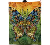 amepay Colorful Butterfly Blanket Gifts for Kids Women Adult Girls,Elegant Mysterious Fly Insect Throw Blankets,Soft Comfy Lightweight for Home Couch Bed Sofa Decor,Mandala-Inspired Art 50x60in