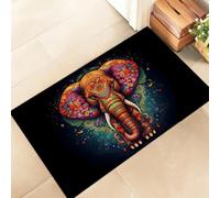 amepay Colorful Elephant Indoor Door Mat - Stylish 17x29.5in Non-Woven Fabric Floor Doormat with Mandala Bohemian Design,Boho Art Doormats,for Porch Insider,Bedroom,Living Room - Decor Rug Gifts