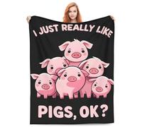 amepay Cute Pink Pigs Blanket Gifts for Adults Kids Cartoon Piggy Piglet Flannel Throw Blankets Soft Comfy Lightweight for Home Decor Couch Bed Sofa 80x60 Inches