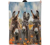 amepay Funny Donkey Blanket Gifts for Kids Women Adult Girls,Farm Animal Throw Blankets,Soft Comfy Lightweight for Home Couch Bed Sofa Decor,Whimsical Farm Design 60x80in