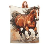 amepay Horse Blanket for Boys Men Adults Fleece Flannel Running Horse Comfy Lightweight Throw Blankets for Couch Travel Bedding Decor 80x60 inch