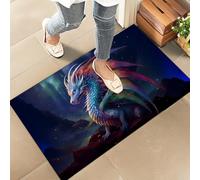 amepay Majestic Rainbow Dragon Indoor Door Mat - Stylish 17x29.5in Non-Woven Fabric Floor Doormat with Vibrant Fantas Design,Cool Doormats,for Porch Insider,Bedroom,Living Room - Decor Rug Gifts