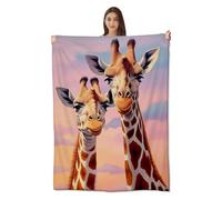 amepay Playful Giraffe Blanket for Girls Women Adults Soft & Warm Flannel Fleece Throw Blankets - Cozy, Lightweight Plush for Couch, Bed, Travel - Ideal for Outdoor 80x60 inch
