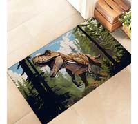 amepay Roaring Dinosaur Indoor Door Mat,Stylish 17x29.5in Non-Woven Fabric Floor Doormat with Cool Tyrannosaurus Rex Forest Design,Dino Doormats,for Porch Insider,Bedroom,Living Room,Decor Rug Gifts