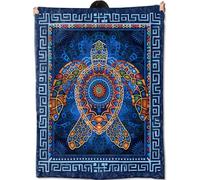 amepay Sea Turtle Blanket Gifts for Kids Women Adult Girls,Mandala Ocean Blue Throw Blankets,Soft Comfy Lightweight for Home Couch Bed Sofa Decor,Colorful Geometric Design 50x60in