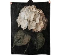 amepay Vintage Botanical Flower Blanket,Classic Hydrangea Floral Throw Blankets Cozy Lightweight Flannel Throws 50×60 for Sofa Bed,All Season Decorative Cover for Living Room,Gifts for Women Adults
