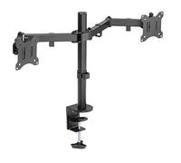 Amer Dual Monitor Stand for 17-32 inch VESA 75x75/100x100 Screens, Height Adjustable Monitor Arm with 2 Installation methods