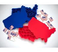 Amer-Ice Silicone Ice Cube Trays2-Pack | USA Ice Cube Tray with State Ice Cube Molds | Fun Ice Cube Trays With Lids Shaped Like American States - Gift for Americans - 9in x 6in x 0.75in