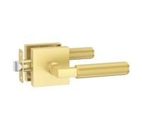 Amerdeco 1 Pack Gold Passage Knurled Door Handles, Heavy Duty Non-Locking Door Lever for Hall, Closet, Office Area, Shopping Malls AM038