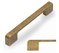 Amerdeco 10 Pack Antique Brass Cabinet Pulls 128 mm Hole Center Cabinet Hardware Kitchen Cabinet Handles for Bathroom Drawer Pulls Dresser Pulls AM018