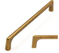 Amerdeco 10 Pack Antique Brass Cabinet Pulls - 160MM Hole Centers Vintage Retro Kitchen Handles for Cabinets, Cupboards, Drawers (AM023)