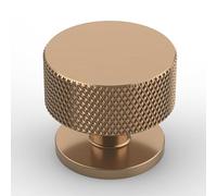 Amerdeco 10 Pack Brushed Brass Champagne Cabinet Knobs Single Hole Cabinet Pulls 1.2 Inch Diameter Round Drawer Knobs and Pulls for Bathroom Cabinets AM006