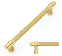 Amerdeco 10 Pack Brushed Gold Knurled Cabinet Handles 160mm Hole Centre | Premium Textured Design, Modern Kitchen Cabinet Pulls, Drawer Handles for Cupboards, Dressers and Bathroom Furniture