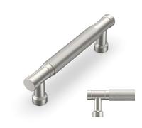 Amerdeco 10 Pack Brushed Nickel Cabinet Pulls 3.75 Inch 96mm | Knurled Pattern, Vintage-Inspired Design, Screws Included, Kitchen Cabinet Hardware, for Cupboards, Drawers and Dressers