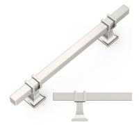 Amerdeco 10 Pack Brushed Nickel Cabinet Pulls 5 Inch 128mm Zinc Alloy | Smooth Feel, Vintage-Inspired Design, Screws Included, Kitchen Cabinet Hardware, for Cupboards, Drawers and Dressers