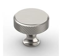 Amerdeco 10 Pack Brushed Satin Nickel Cabinet Knobs Single Hole | Knurled Pattern, Vintage-Inspired Design, Screws Included, Kitchen Cabinet Hardware, for Cupboards, Drawers and Dressers