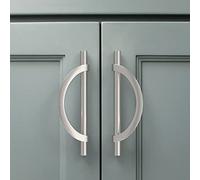 Amerdeco 10 Pack Brushed Satin Nickel Cabinet Pulls 128mm Hole Center Cabinet Hardware Kitchen Cabinet Handles for Bathroom Drawer Pulls Dresser Pulls AM027