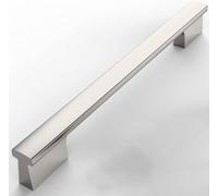 Amerdeco 10 Pack Brushed Satin Nickel Cabinet Pulls 192mm Hole Center Cabinet Hardware Kitchen Cabinet Handles for Bathroom Drawer Pulls Dresser Pulls AM024