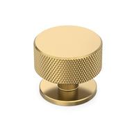 Amerdeco 10 Pack Champagne Gold Cabinet Knobs Single Hole Cabinet Pulls 1.2 Inch Diameter Round Drawer Knobs and Pulls for Bathroom Cabinets AM006