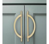 Amerdeco 10 Pack Gold Cabinet Pulls 192mm Hole Center Cabinet Hardware Kitchen Cabinet Handles for Bathroom Drawer Pulls Dresser Pulls AM027